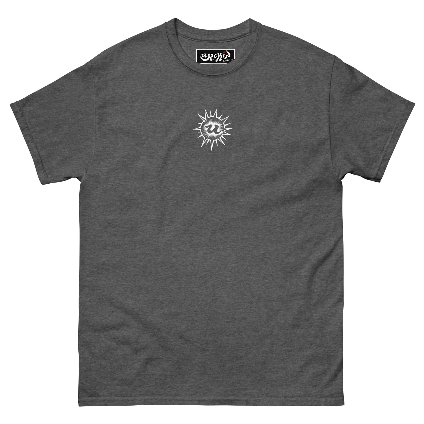 URCHIN-'U URCHIN' Original Urchin 1996 White Logo. Cotton T Shirt. Choice of Colours. Unisex