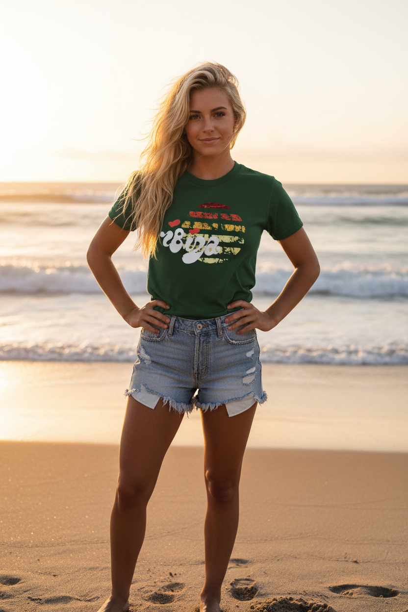 URCHIN 'Urchin Sun' Retro Look. Distressed. Unisex T Shirt. Dark Colours.