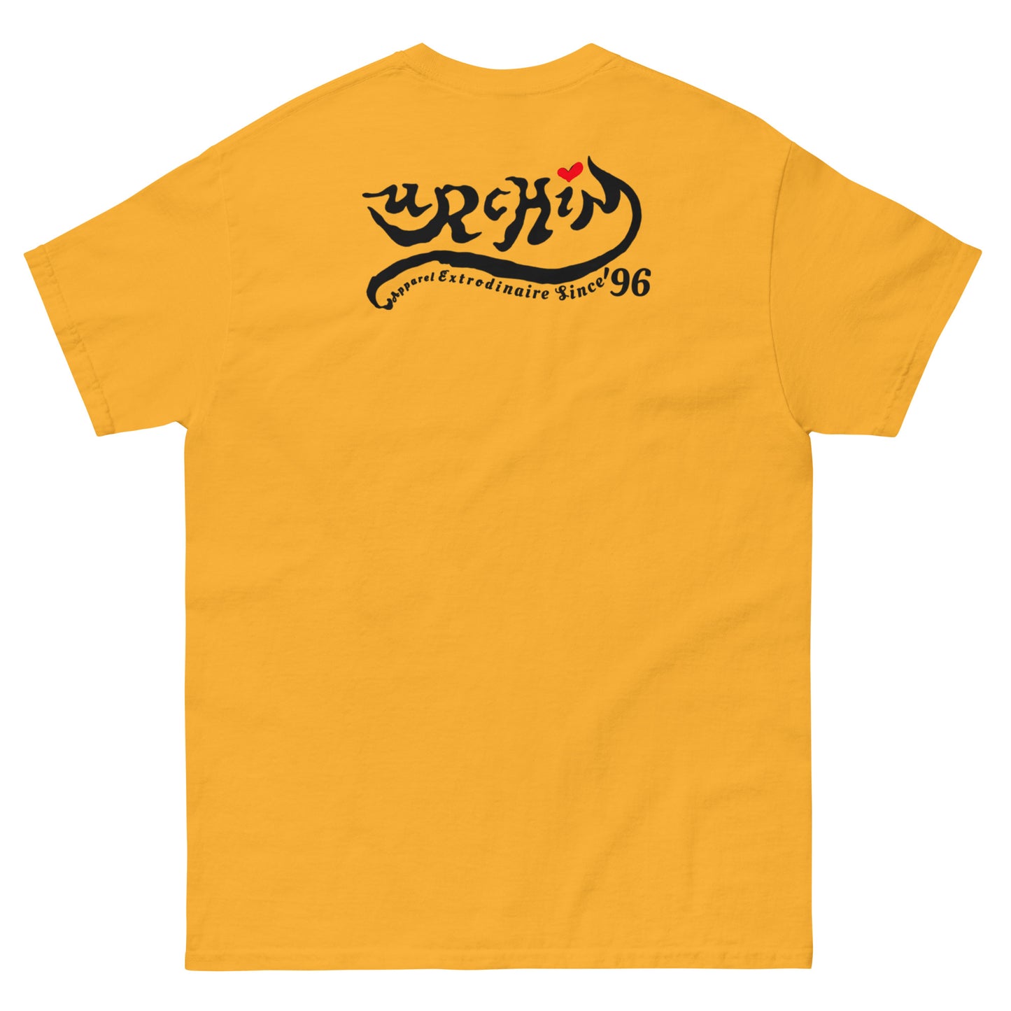 URCHIN Clothes -'LOVE U' Cream on Blue- Old Poster. Cotton T Shirt. Choice of Colours. Unisex.