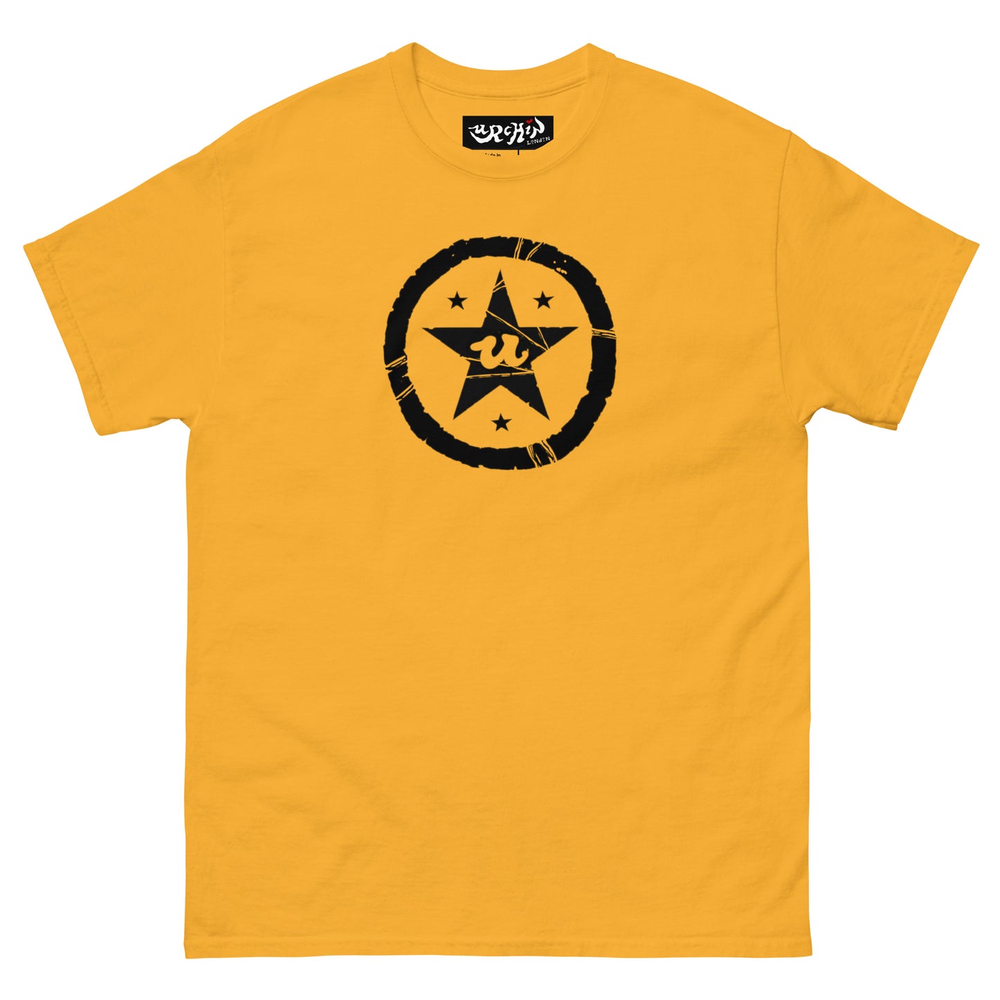 URCHIN -'U STAR' Black Logo. Cotton T Shirt. Choice of Colours. Unisex.