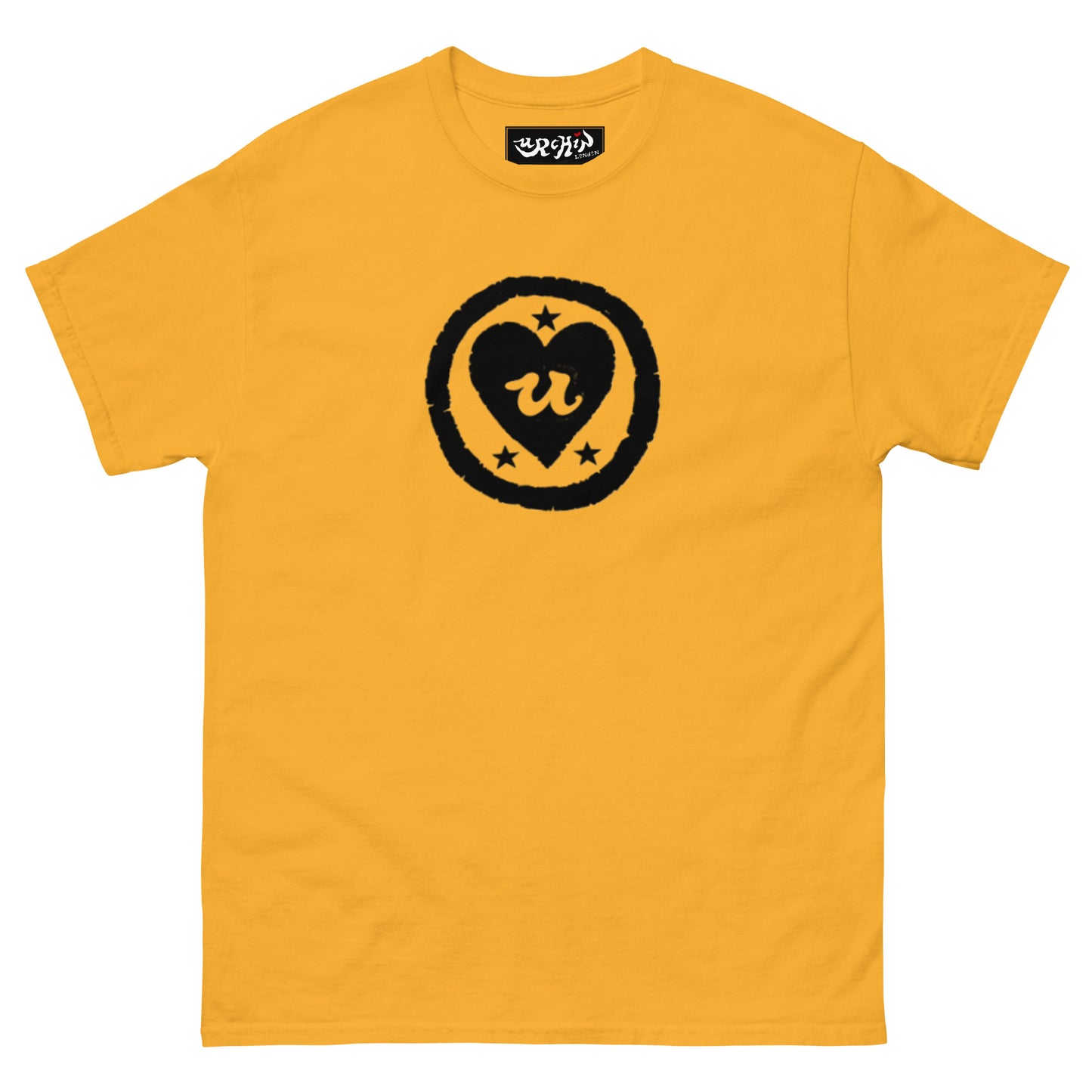 URCHIN-'LOVE U' Black Logo. Unisex Cotton T Shirt. Choice of Colours. Choice of Sizes.