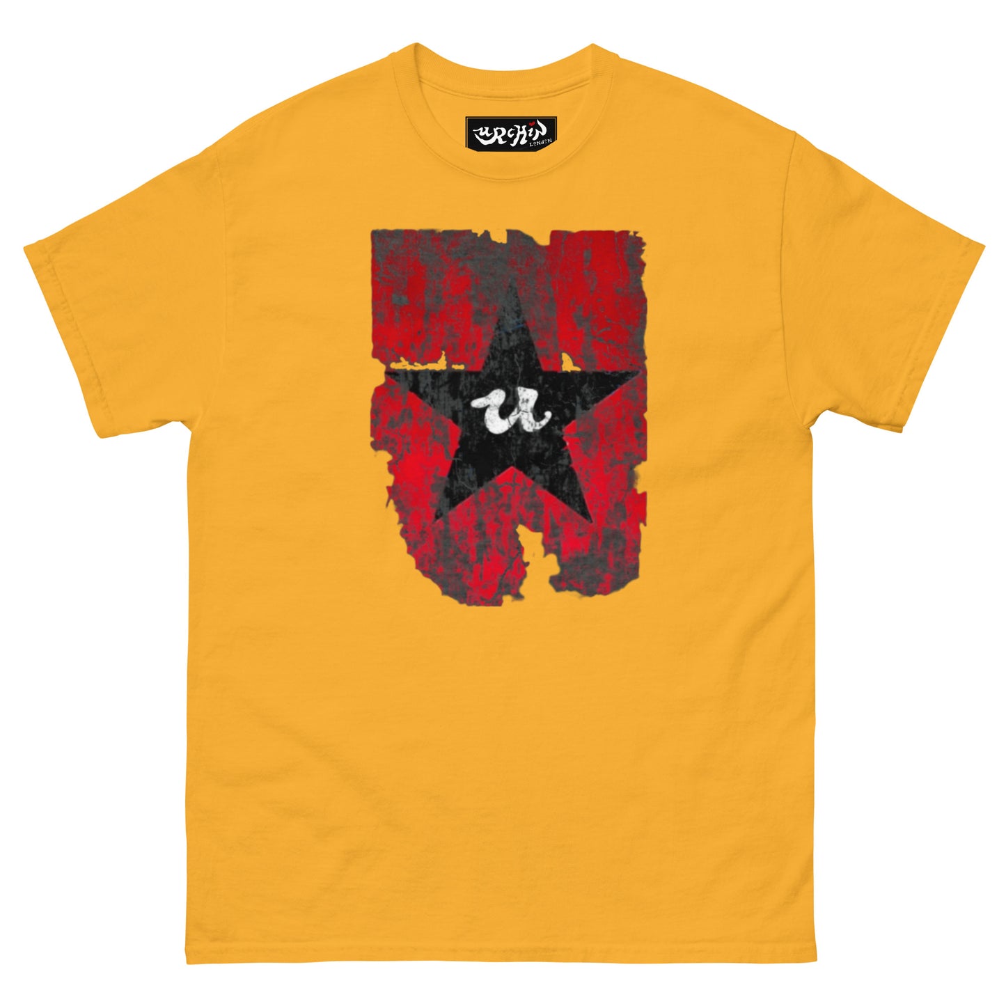 URCHIN Clothes -'U STAR' Black on Red- Old Poster. Cotton T Shirt. Choice of Colours. Unisex.