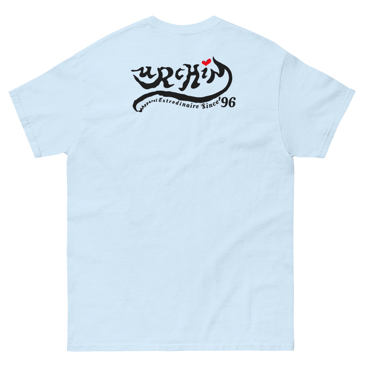 URCHIN Clothes -'LOVE U' Black on Red- Old Poster. Cotton T Shirt. Choice of Colours. Unisex.