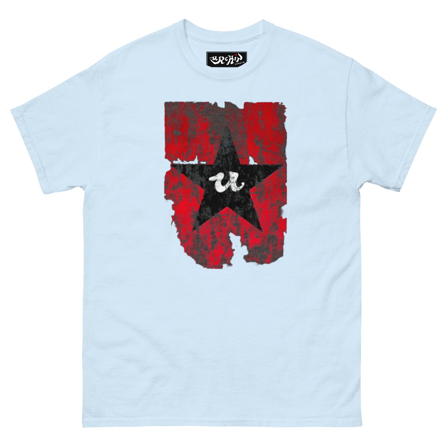 URCHIN Clothes -'U STAR' Black on Red- Old Poster. Cotton T Shirt. Choice of Colours. Unisex.