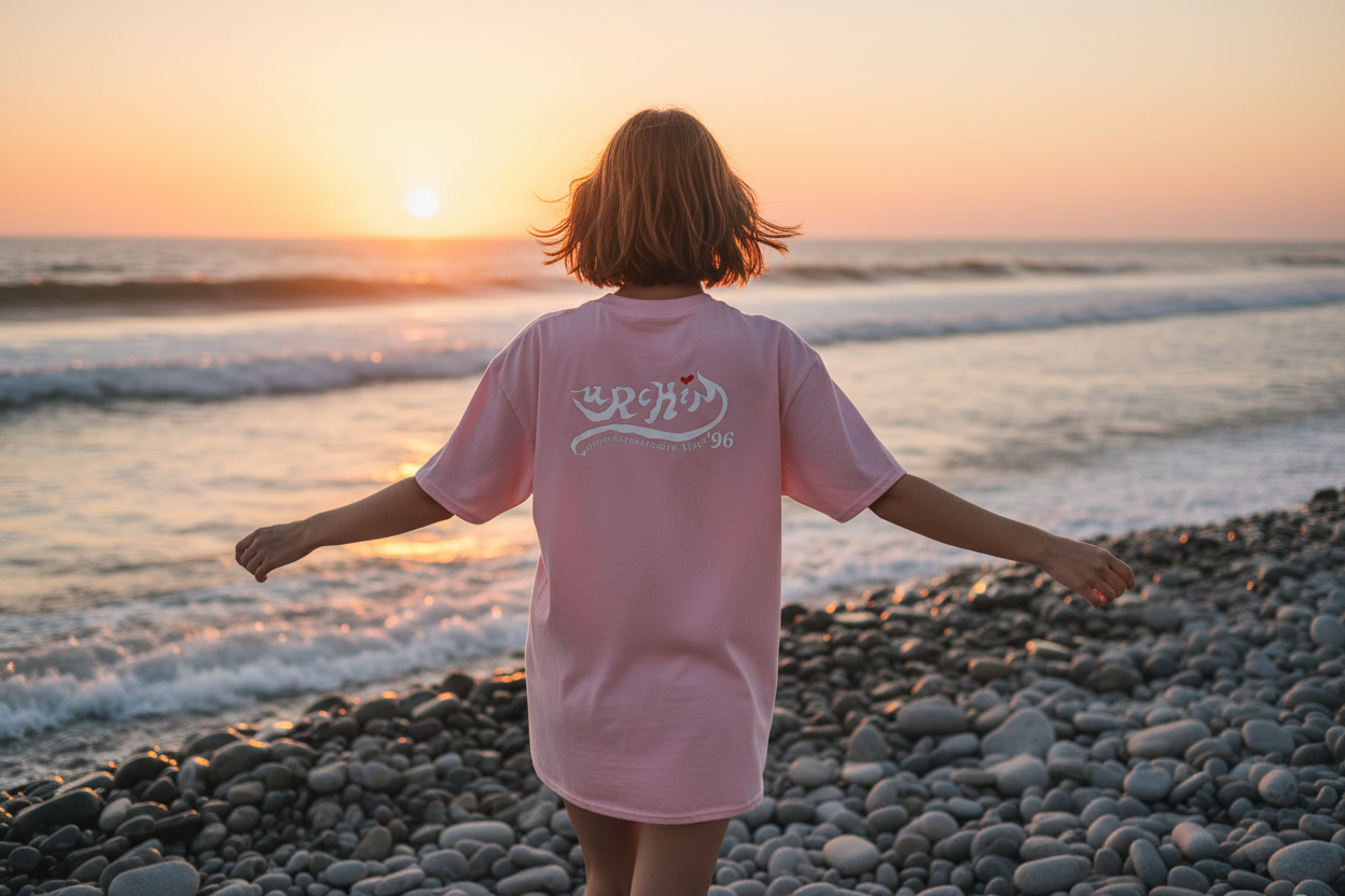 URCHIN-'LOVE U' Unisex T Shirt. Pink.