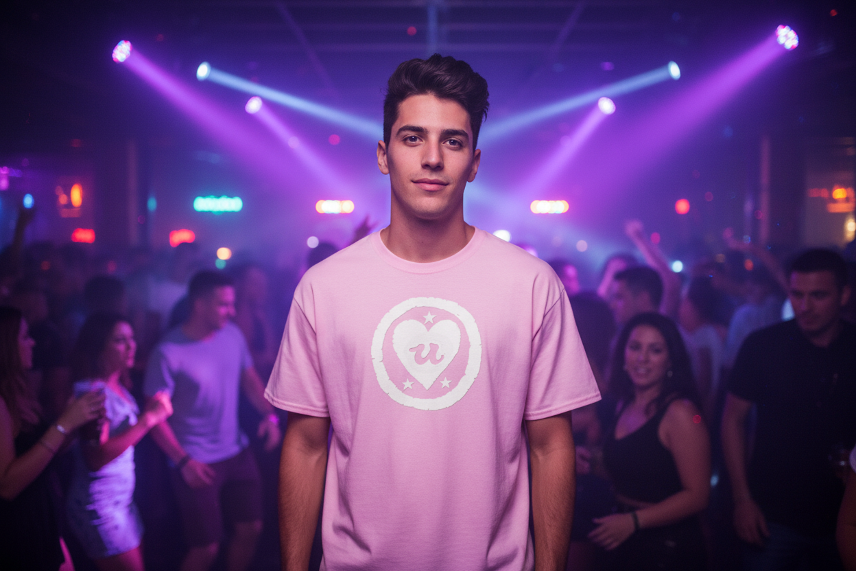 URCHIN-'LOVE U' Unisex T Shirt. Pink.