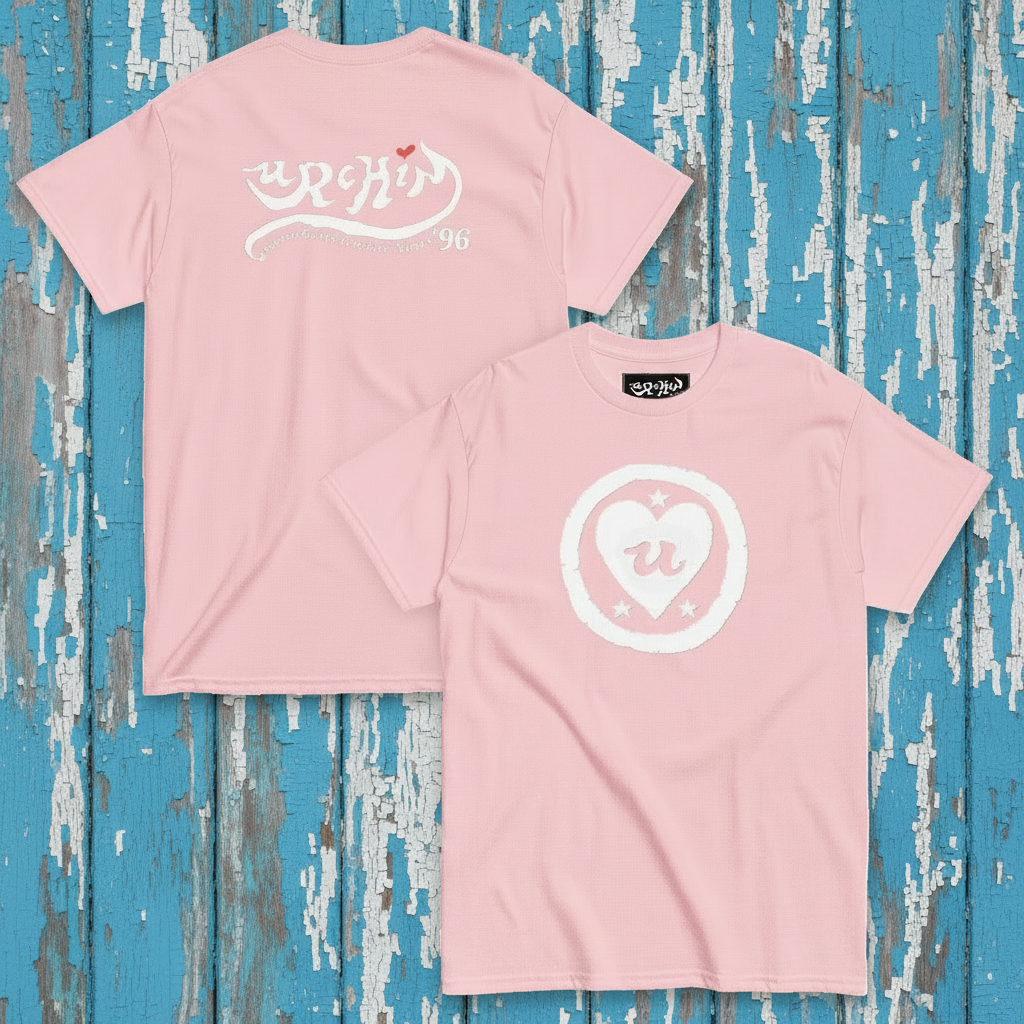 URCHIN-'LOVE U' Unisex T Shirt. Pink.