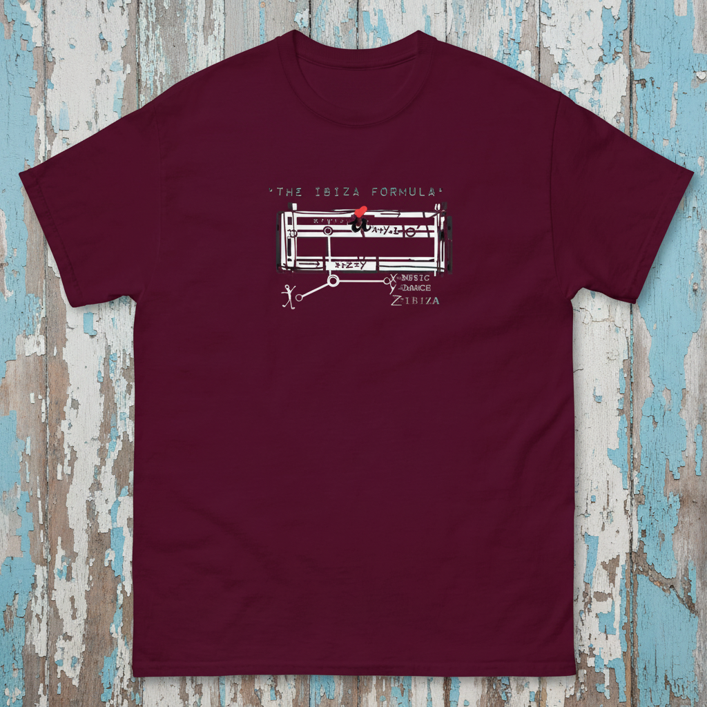 URCHIN 'IBIZA FORMULA' Unisex T Shirt. Dark Colours.
