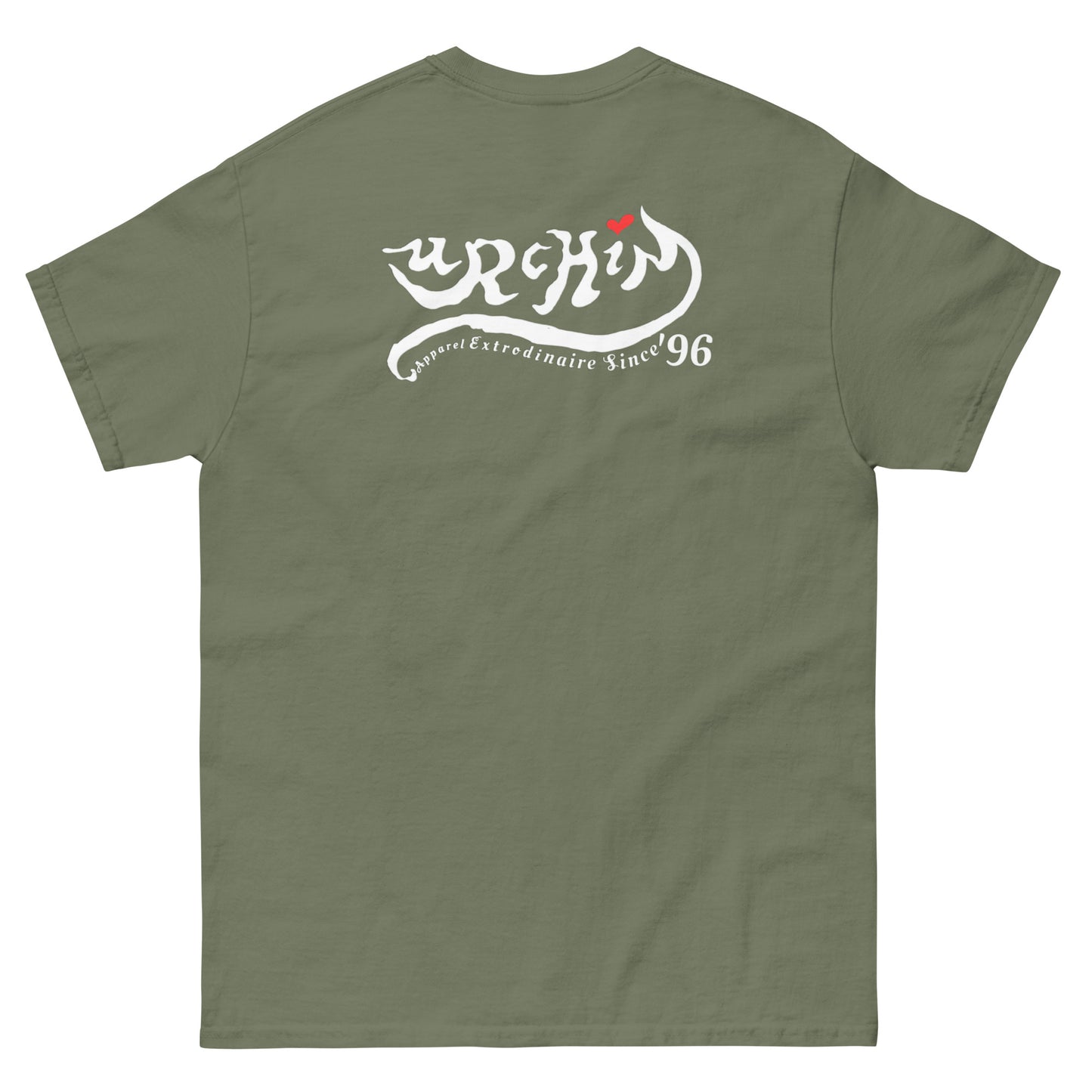 URCHIN-'LOVE U' White Logo. Cotton T Shirt. Choice of Colours. Unisex