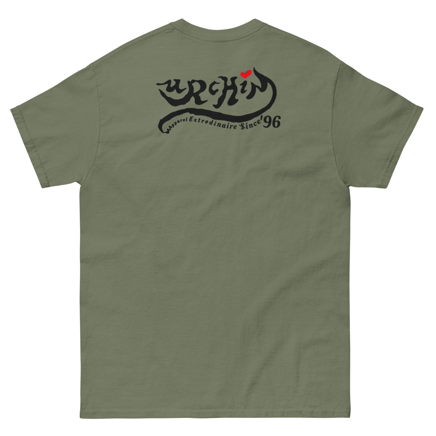 URCHIN-'LOVE U' Black Logo. Unisex Cotton T Shirt. Choice of Colours. Choice of Sizes.