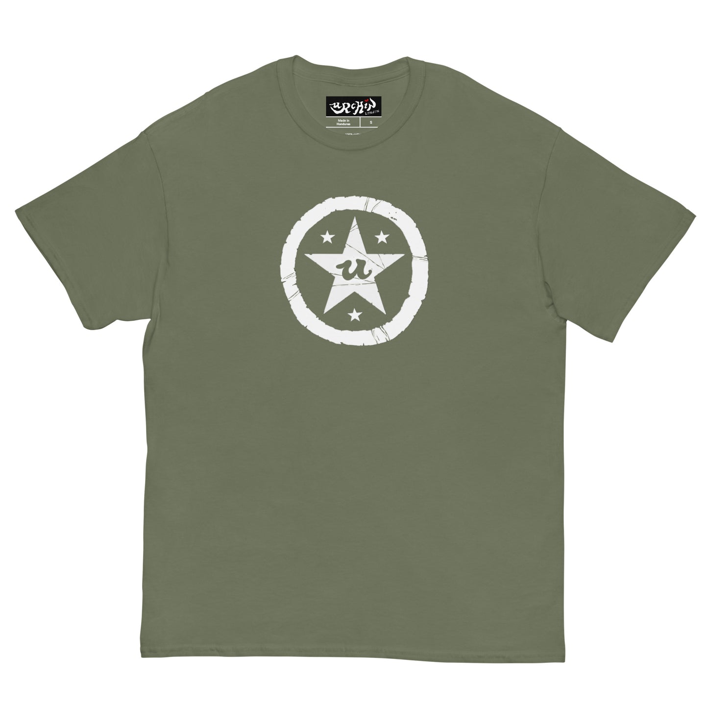 URCHIN Clothes -'U STAR' White Logo T Shirt. Choice of Colours. Unisex.