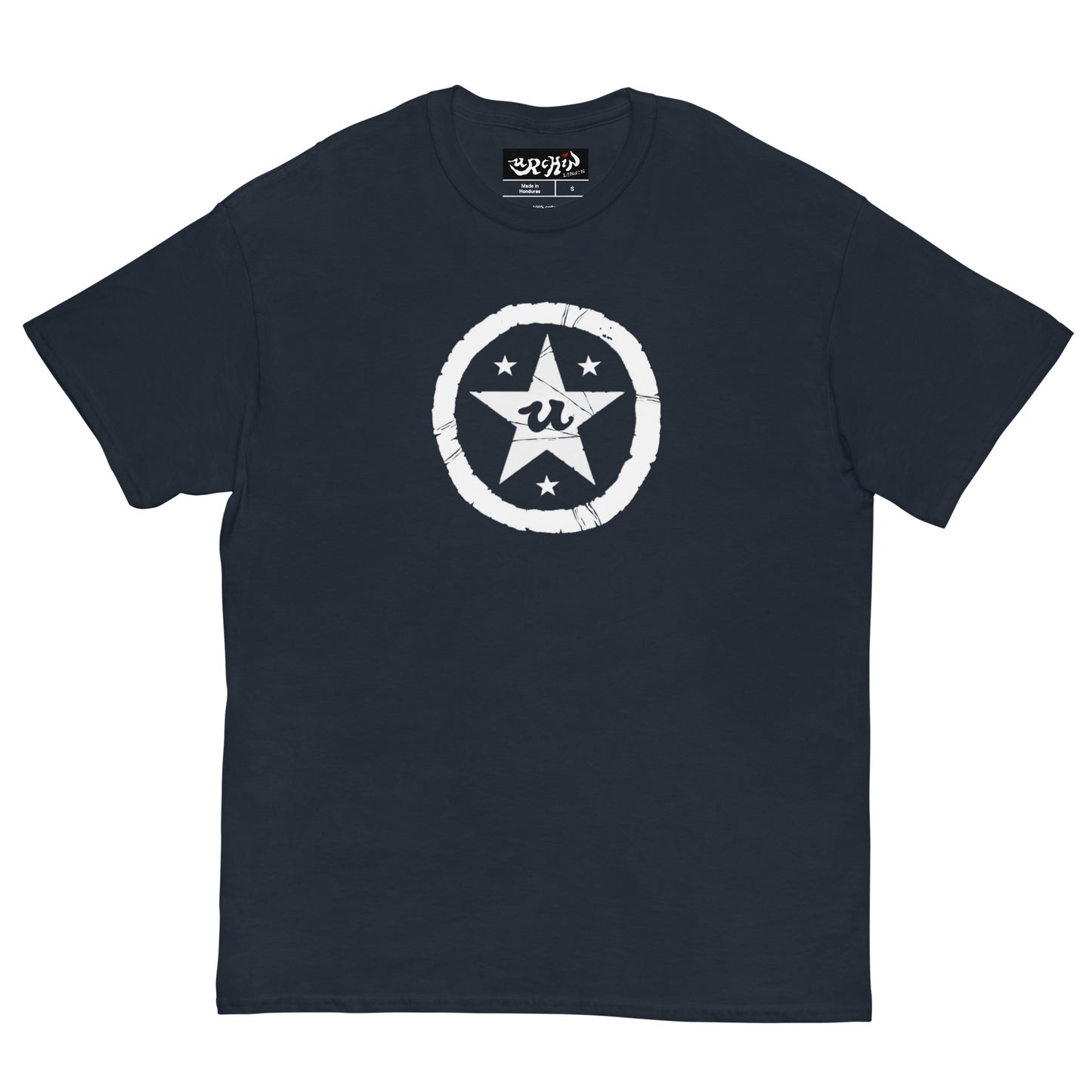 URCHIN Clothes -'U STAR' White Logo T Shirt. Choice of Colours. Unisex.