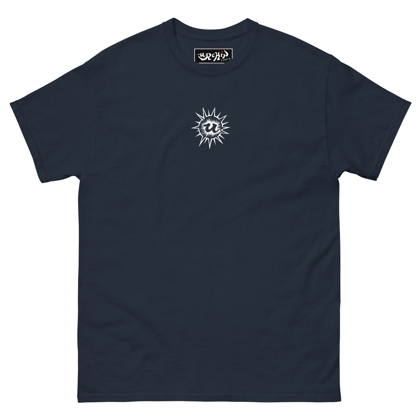 URCHIN-'U URCHIN' Original Urchin 1996 White Logo. Cotton T Shirt. Choice of Colours. Unisex