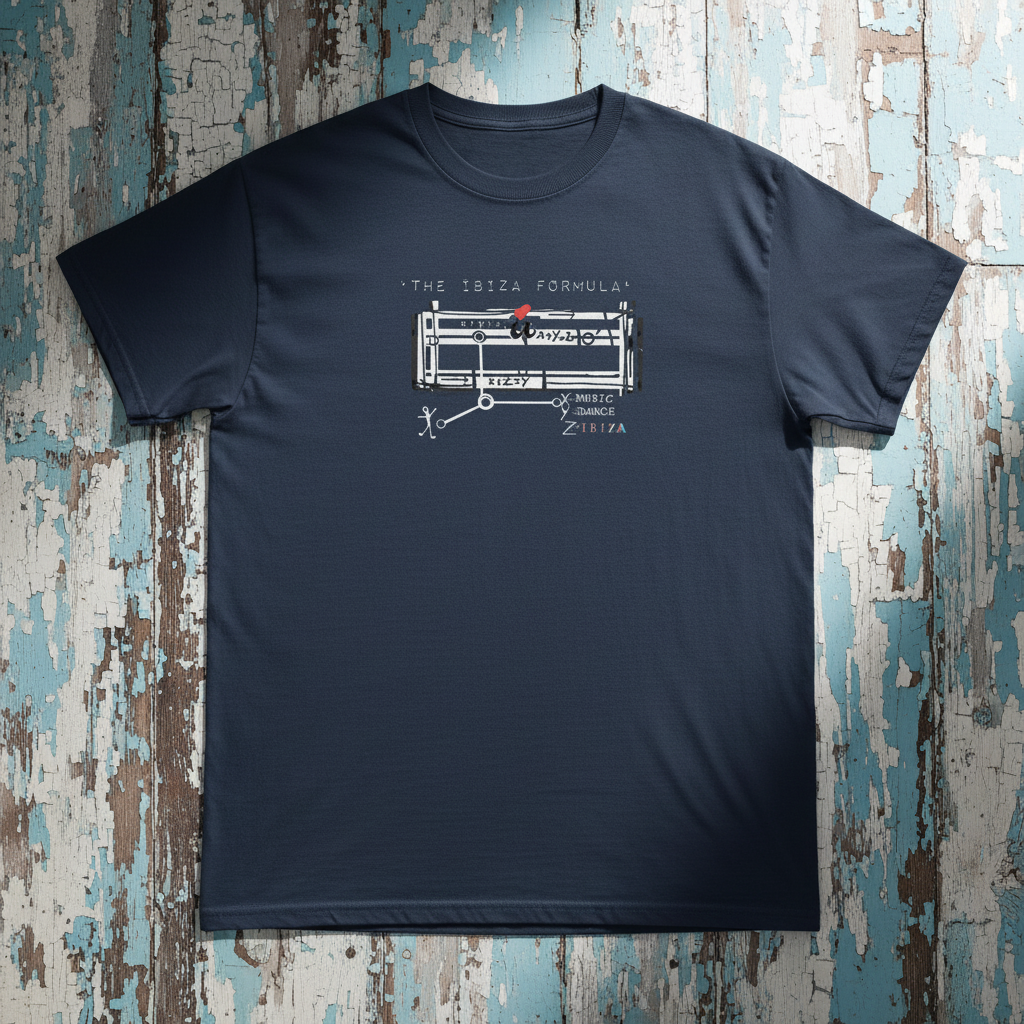 URCHIN 'IBIZA FORMULA' Unisex T Shirt. Dark Colours.