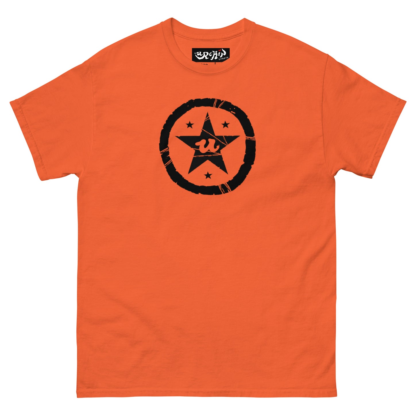 URCHIN -'U STAR' Black Logo. Cotton T Shirt. Choice of Colours. Unisex.