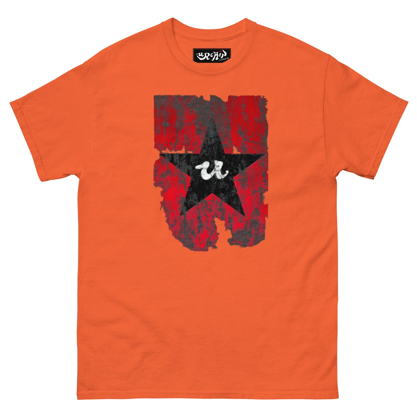 URCHIN Clothes -'U STAR' Black on Red- Old Poster. Cotton T Shirt. Choice of Colours. Unisex.