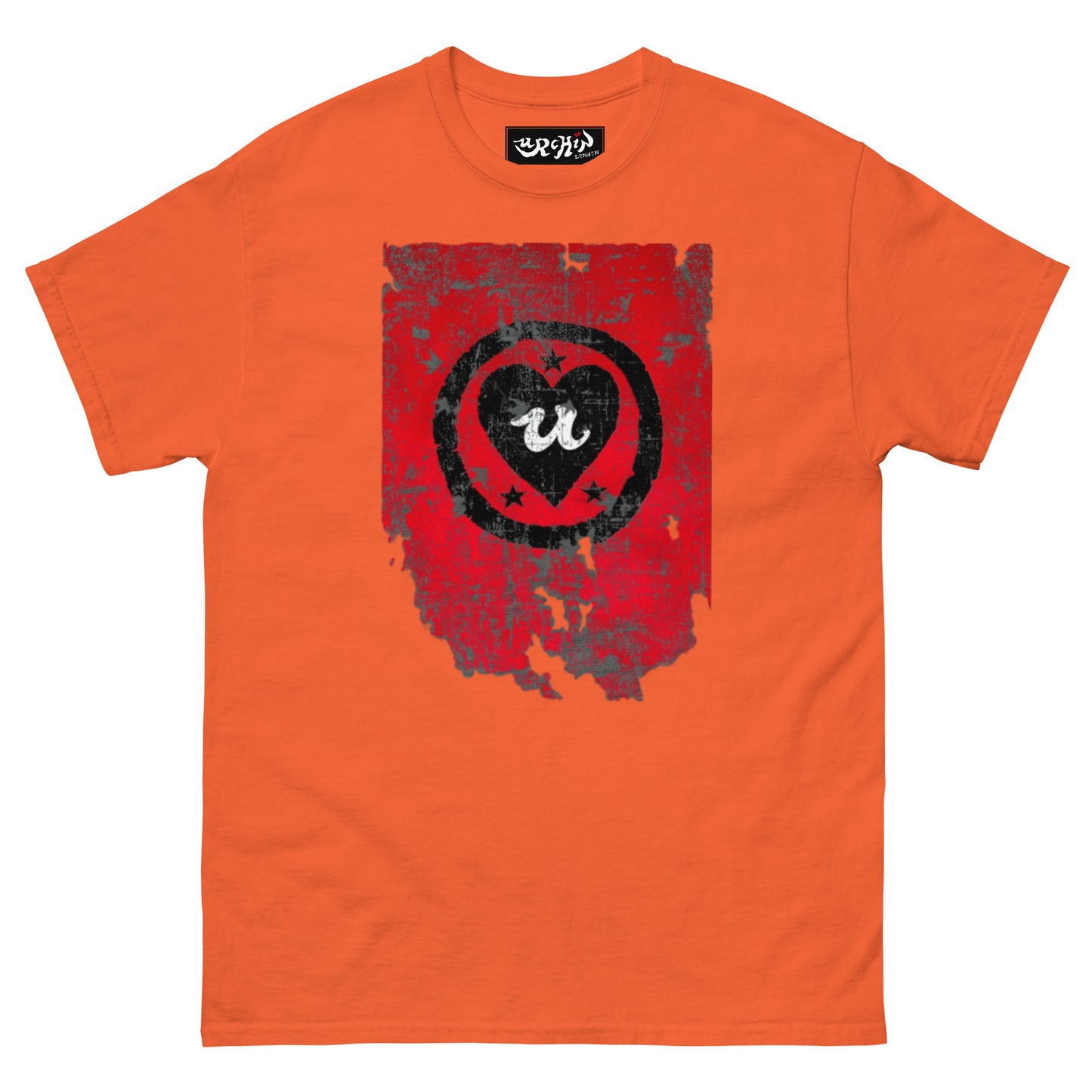URCHIN Clothes -'LOVE U' Black on Red- Old Poster. Cotton T Shirt. Choice of Colours. Unisex.