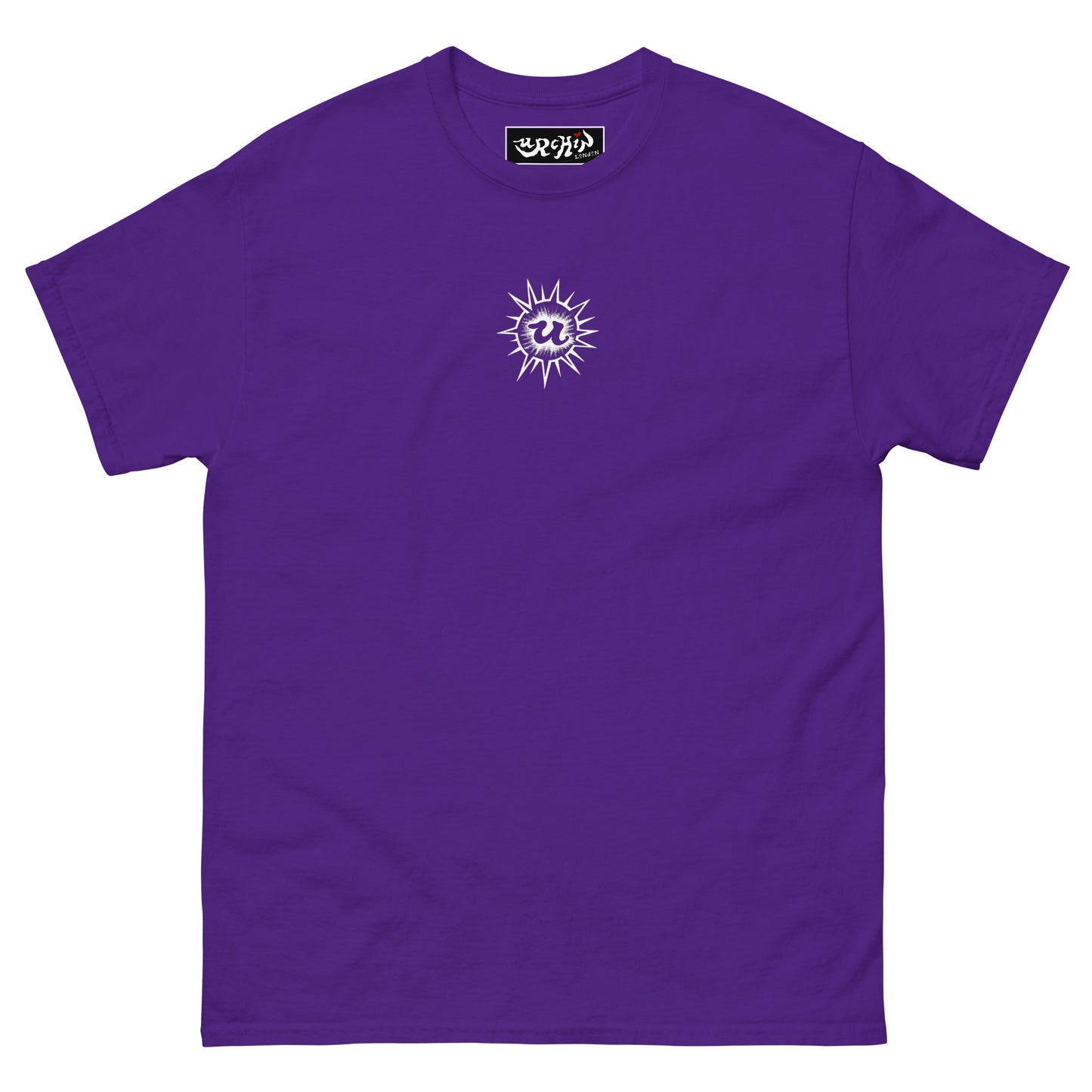 URCHIN-'U URCHIN' Original Urchin 1996 White Logo. Cotton T Shirt. Choice of Colours. Unisex