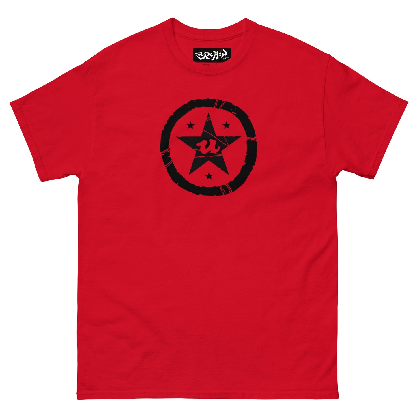 URCHIN -'U STAR' Black Logo. Cotton T Shirt. Choice of Colours. Unisex.