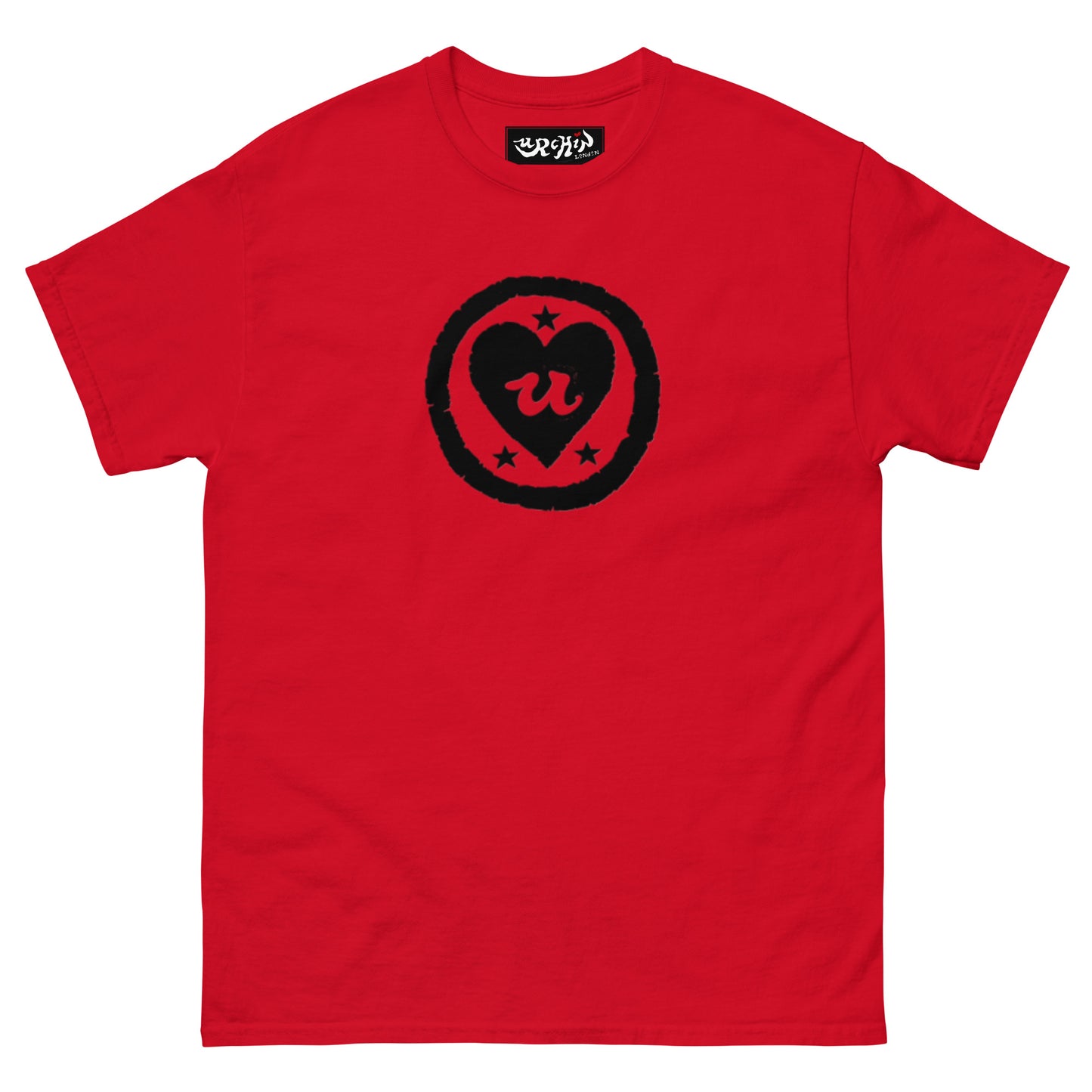 URCHIN-'LOVE U' Black Logo. Unisex Cotton T Shirt. Choice of Colours. Choice of Sizes.