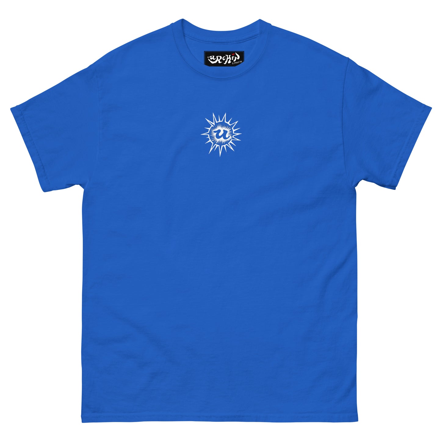 URCHIN-'U URCHIN' Original Urchin 1996 White Logo. Cotton T Shirt. Choice of Colours. Unisex