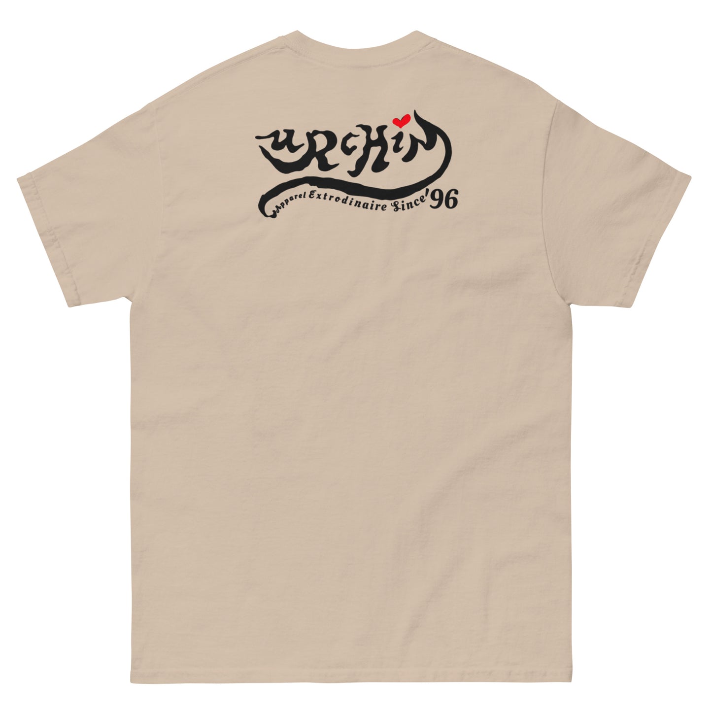 URCHIN-'LOVE U' Black Logo. Unisex Cotton T Shirt. Choice of Colours. Choice of Sizes.