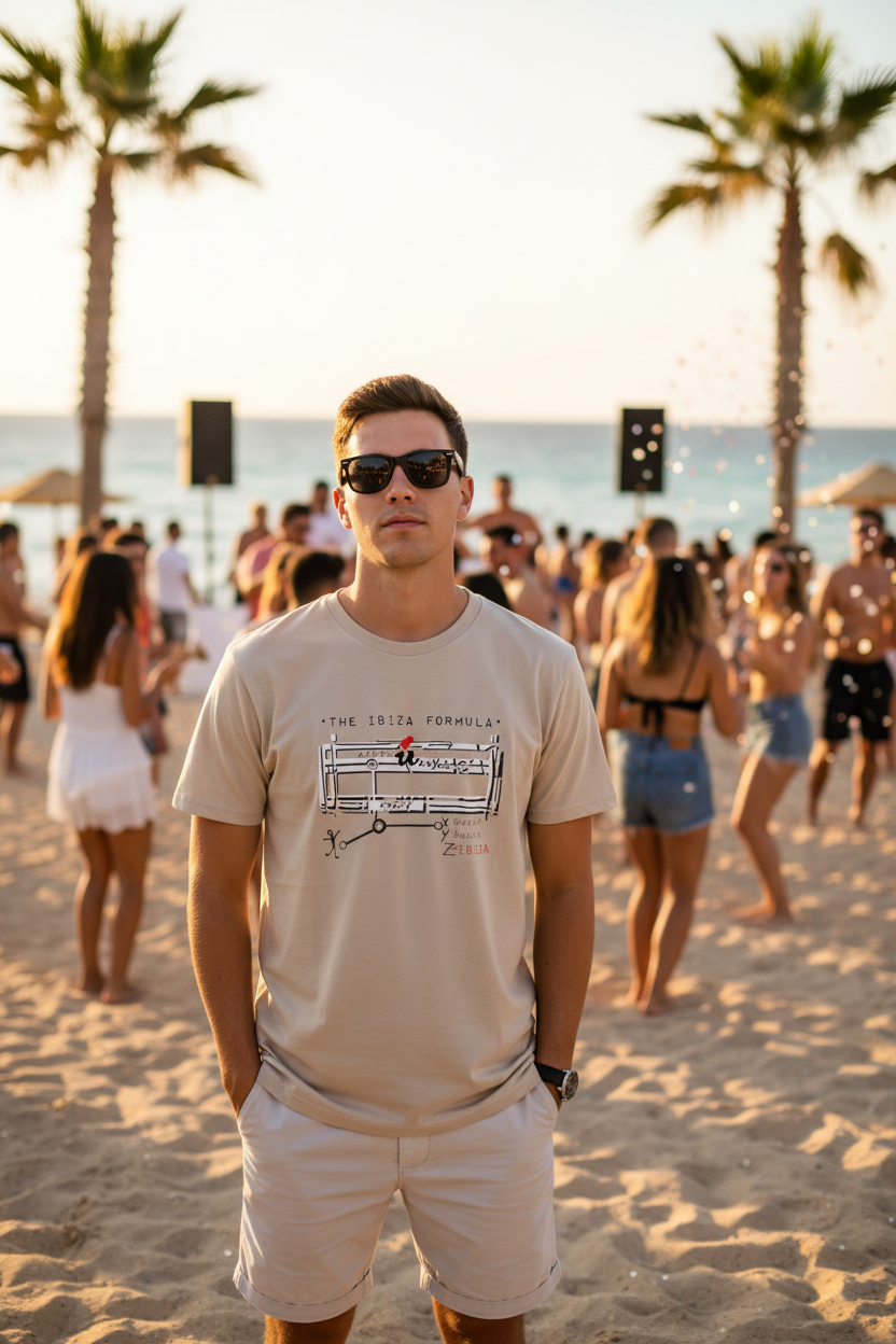 URCHIN 'IBIZA FORMULA' Unisex T Shirt. Light Colours.