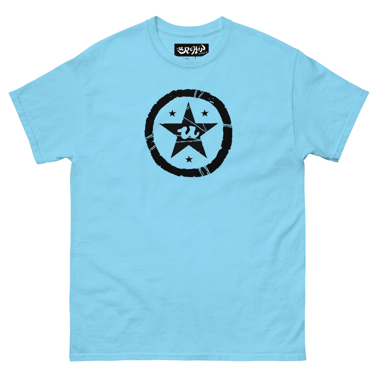 URCHIN -'U STAR' Black Logo. Cotton T Shirt. Choice of Colours. Unisex.