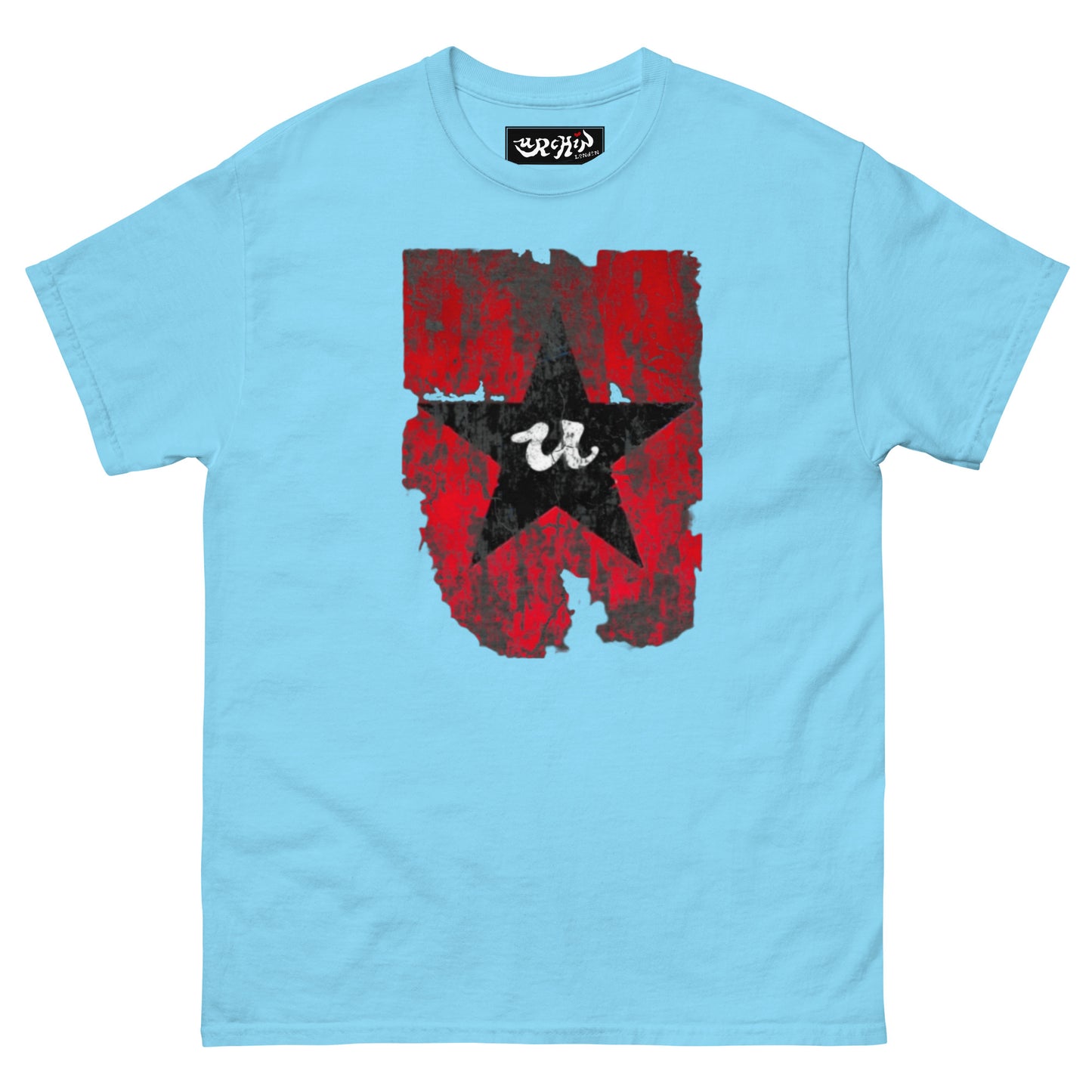 URCHIN Clothes -'U STAR' Black on Red- Old Poster. Cotton T Shirt. Choice of Colours. Unisex.