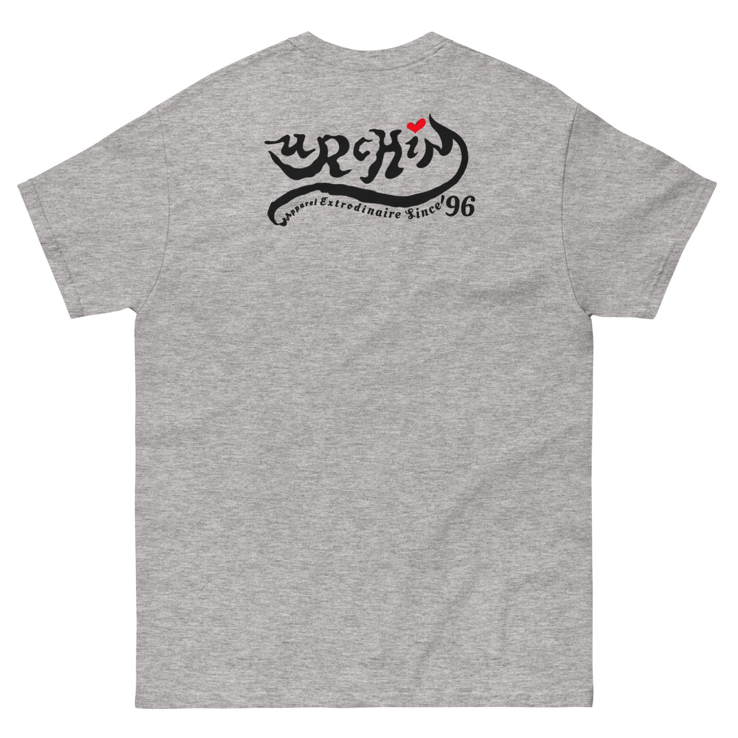 URCHIN Clothes -'LOVE U' Cream on Blue- Old Poster. Cotton T Shirt. Choice of Colours. Unisex.