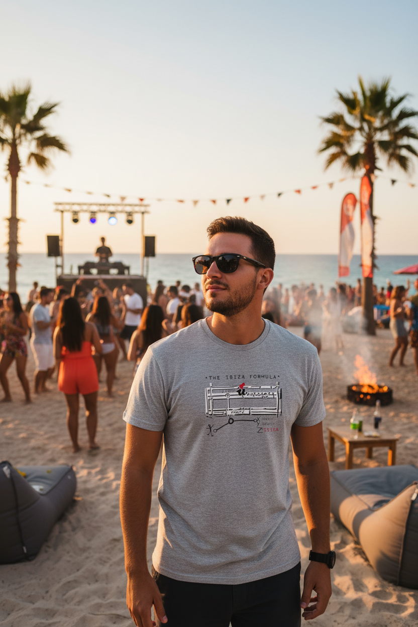 URCHIN 'IBIZA FORMULA' Unisex T Shirt. Light Colours.