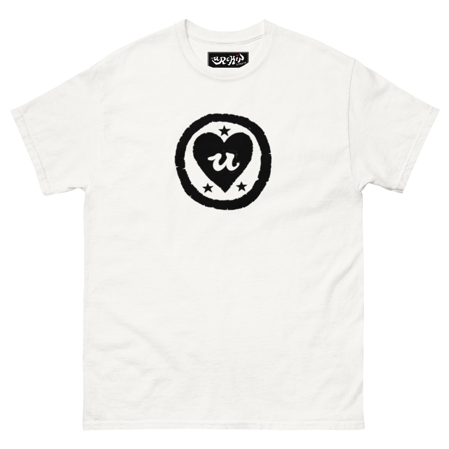 URCHIN-'LOVE U' Black Logo. Unisex Cotton T Shirt. Choice of Colours. Choice of Sizes.