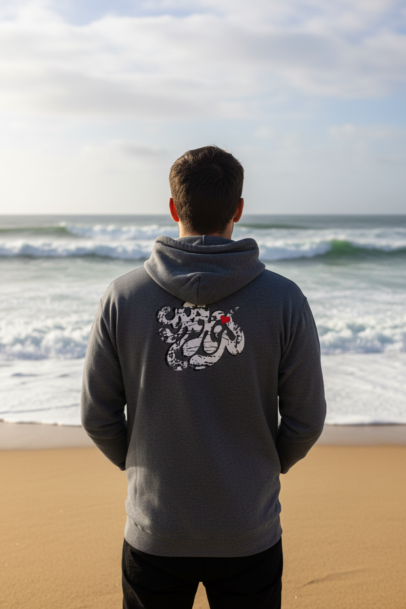 URCHIN 'SOFT URCHIN' Embroidered White Logo. Unisex heavy blend zip hoodie.