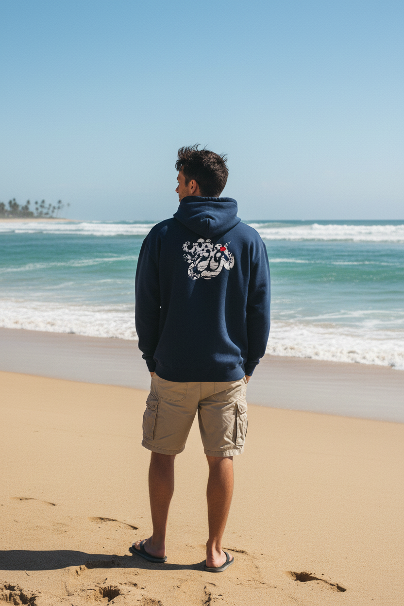 URCHIN 'SOFT URCHIN' Embroidered White Logo. Unisex heavy blend zip hoodie.