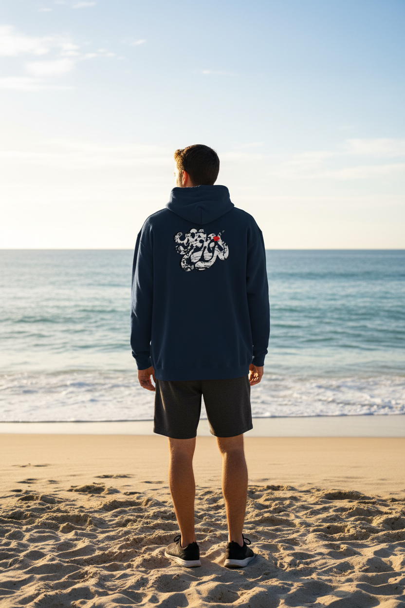 URCHIN 'SOFT URCHIN' Embroidered White Logo. Unisex heavy blend zip hoodie.