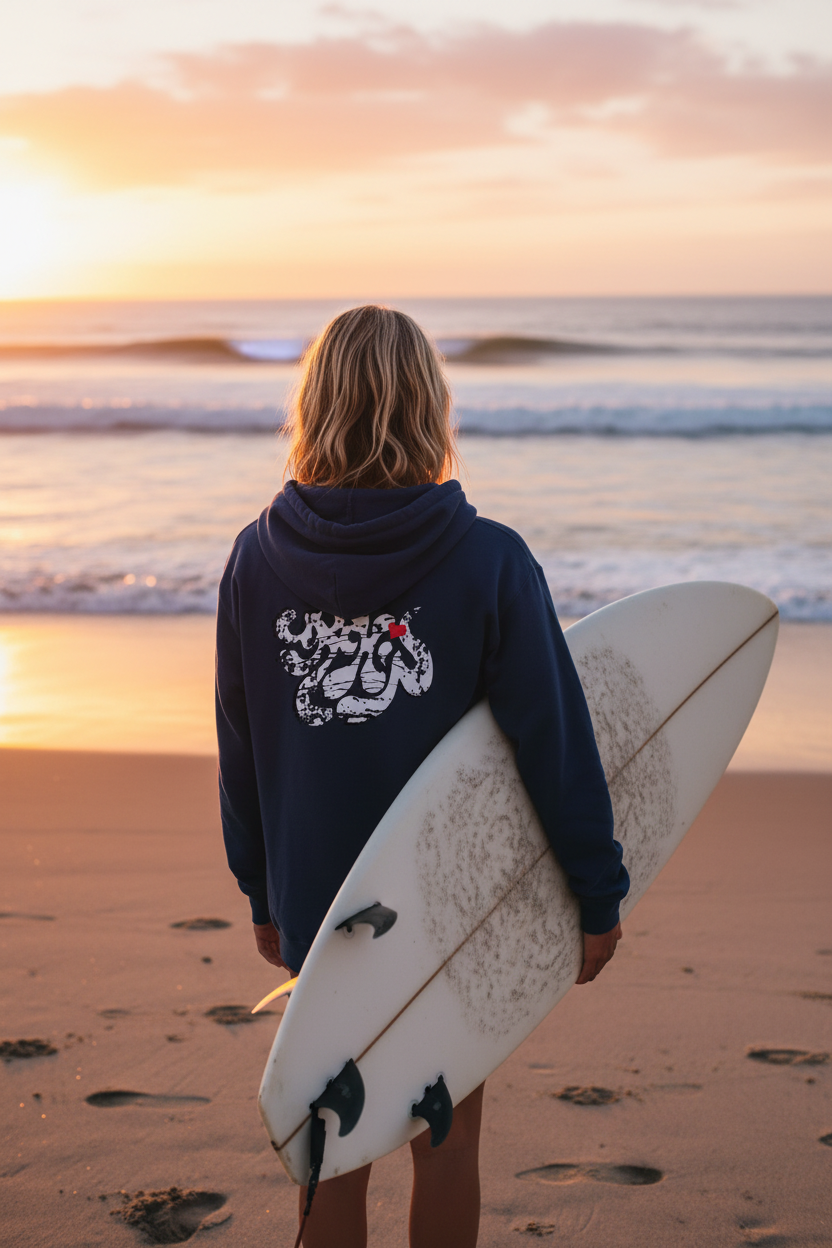URCHIN 'SOFT URCHIN' Embroidered White Logo. Unisex heavy blend zip hoodie.