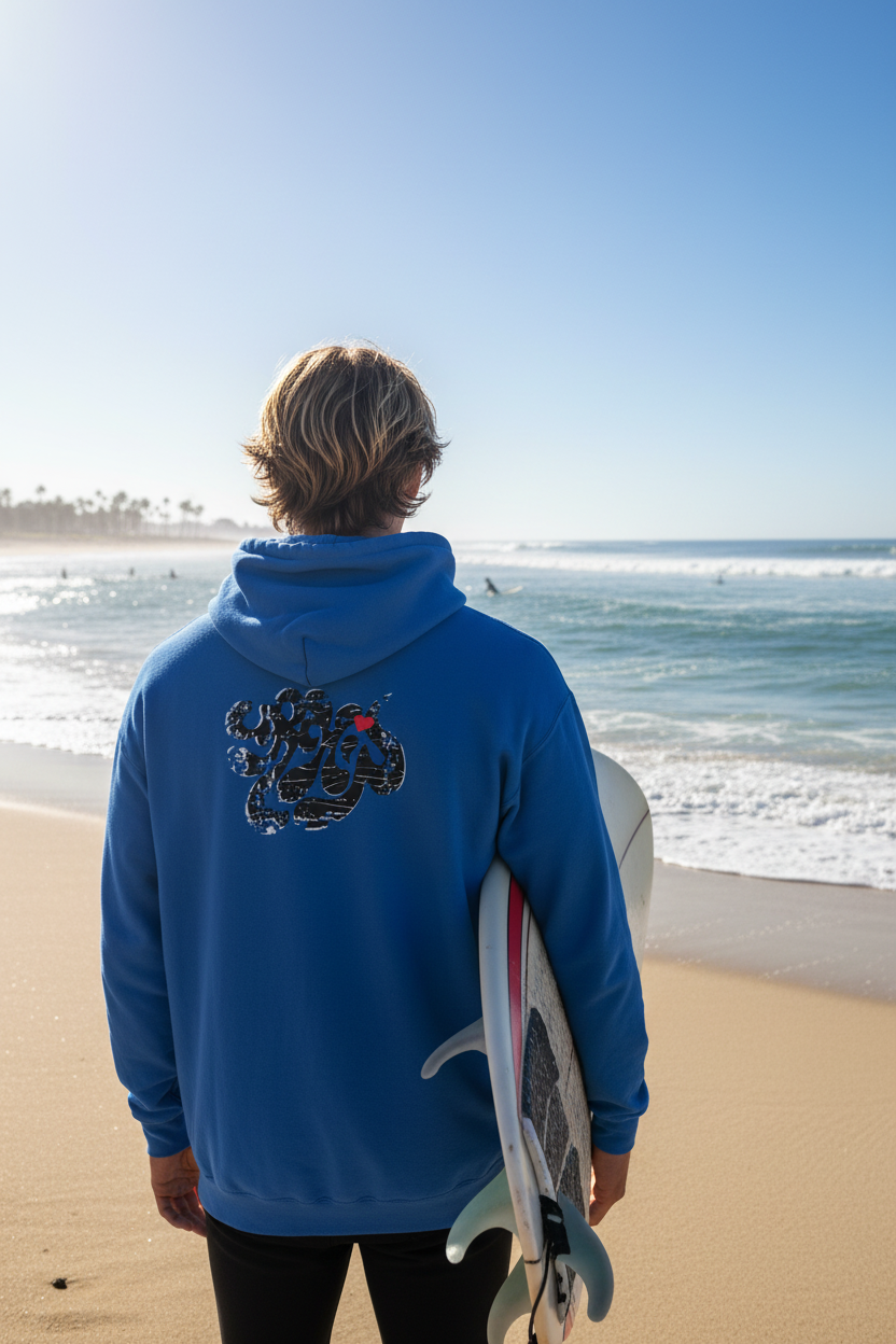 URCHIN 'SOFT URCHIN' Embroidered Black Logo. Unisex heavy blend zip hoodie.