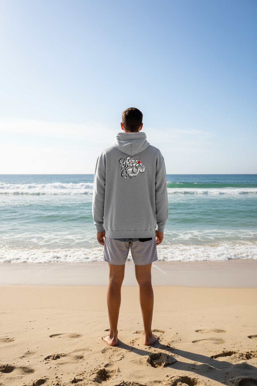 URCHIN 'SOFT URCHIN' Embroidered White Logo. Unisex heavy blend zip hoodie.
