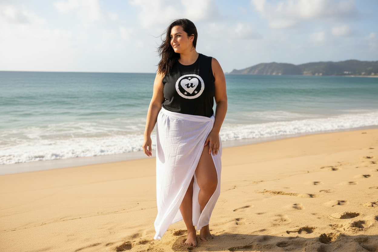 URCHIN LOVE U. White Logo. Black Muscle T Shirt/Tank Top. Unisex