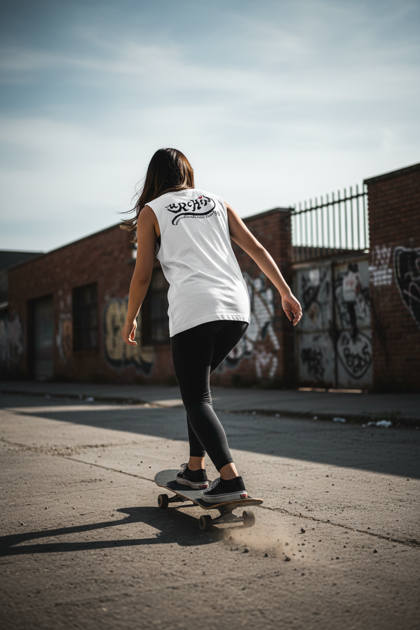 URCHIN LOVE U. Black Logo. White Muscle T Shirt/Tank Top. Unisex