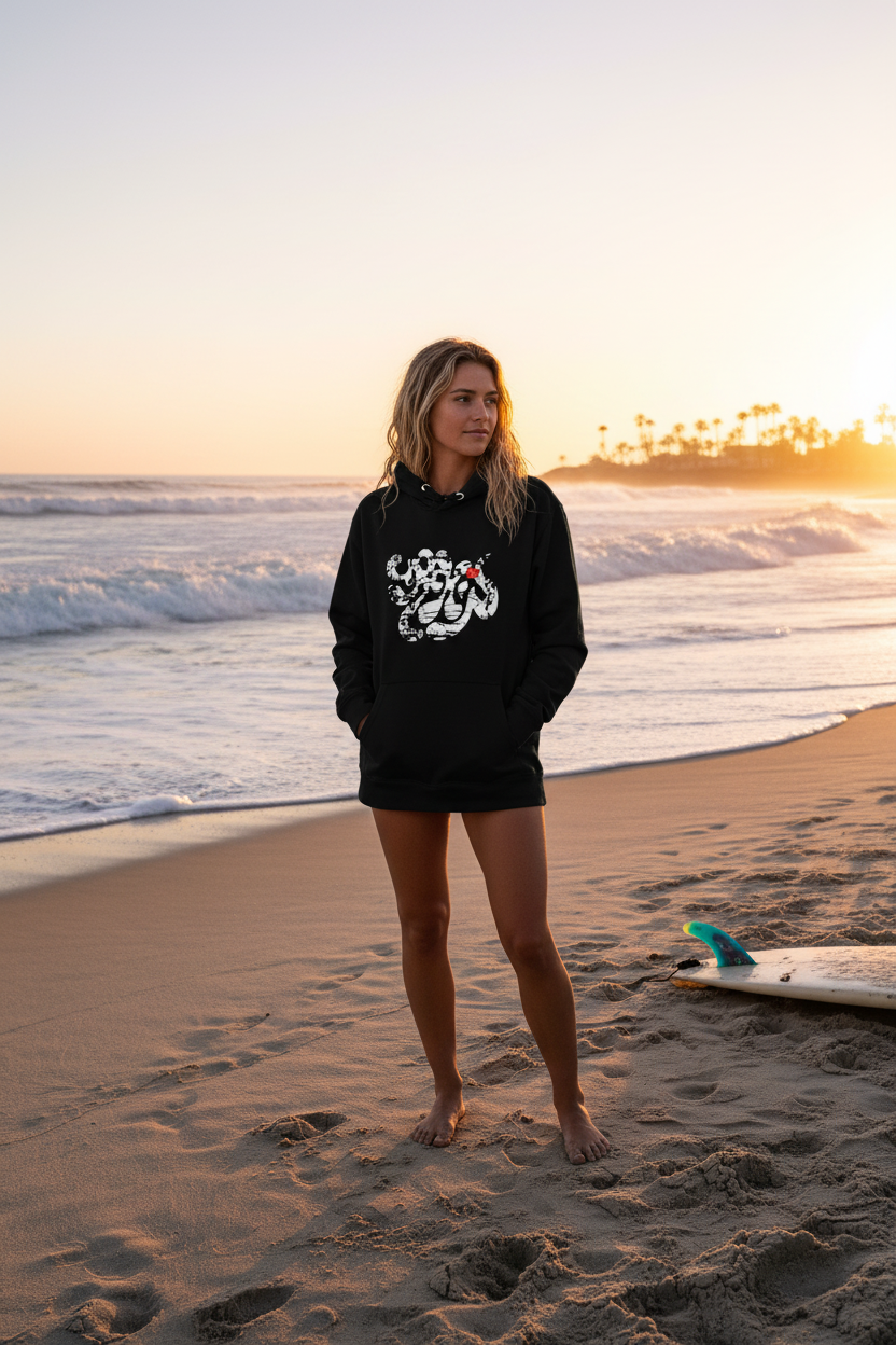 URCHIN 'SOFT URCHIN' WHITE LOGO Unisex Hoodie. Choice of Colours.
