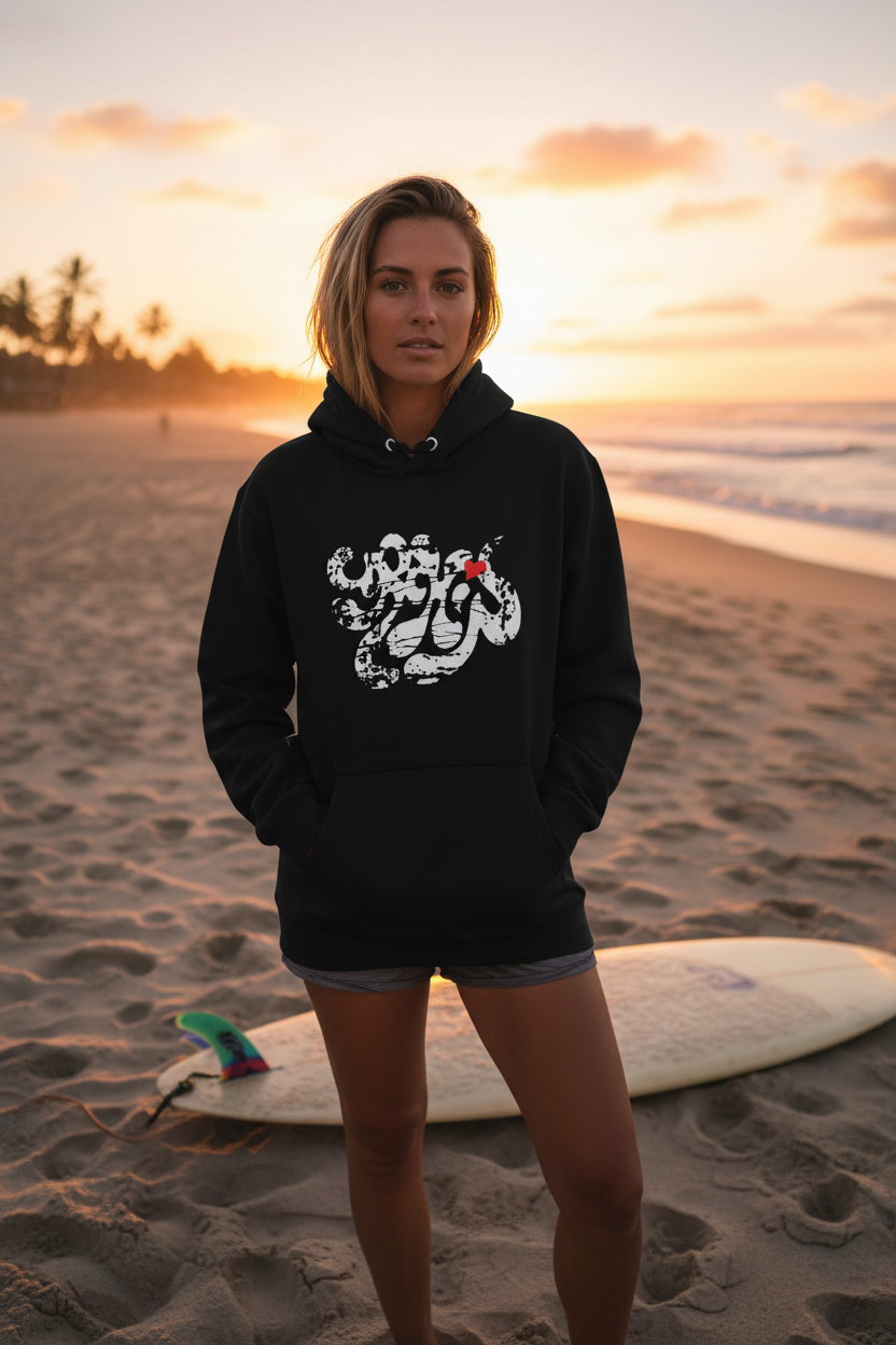 URCHIN 'SOFT URCHIN' WHITE LOGO Unisex Hoodie. Choice of Colours.