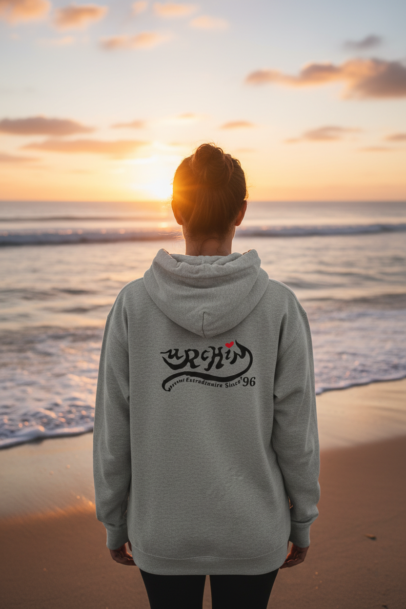 URCHIN 'SOFT URCHIN' BLACK LOGO Unisex Hoodie. Choice of Colours.