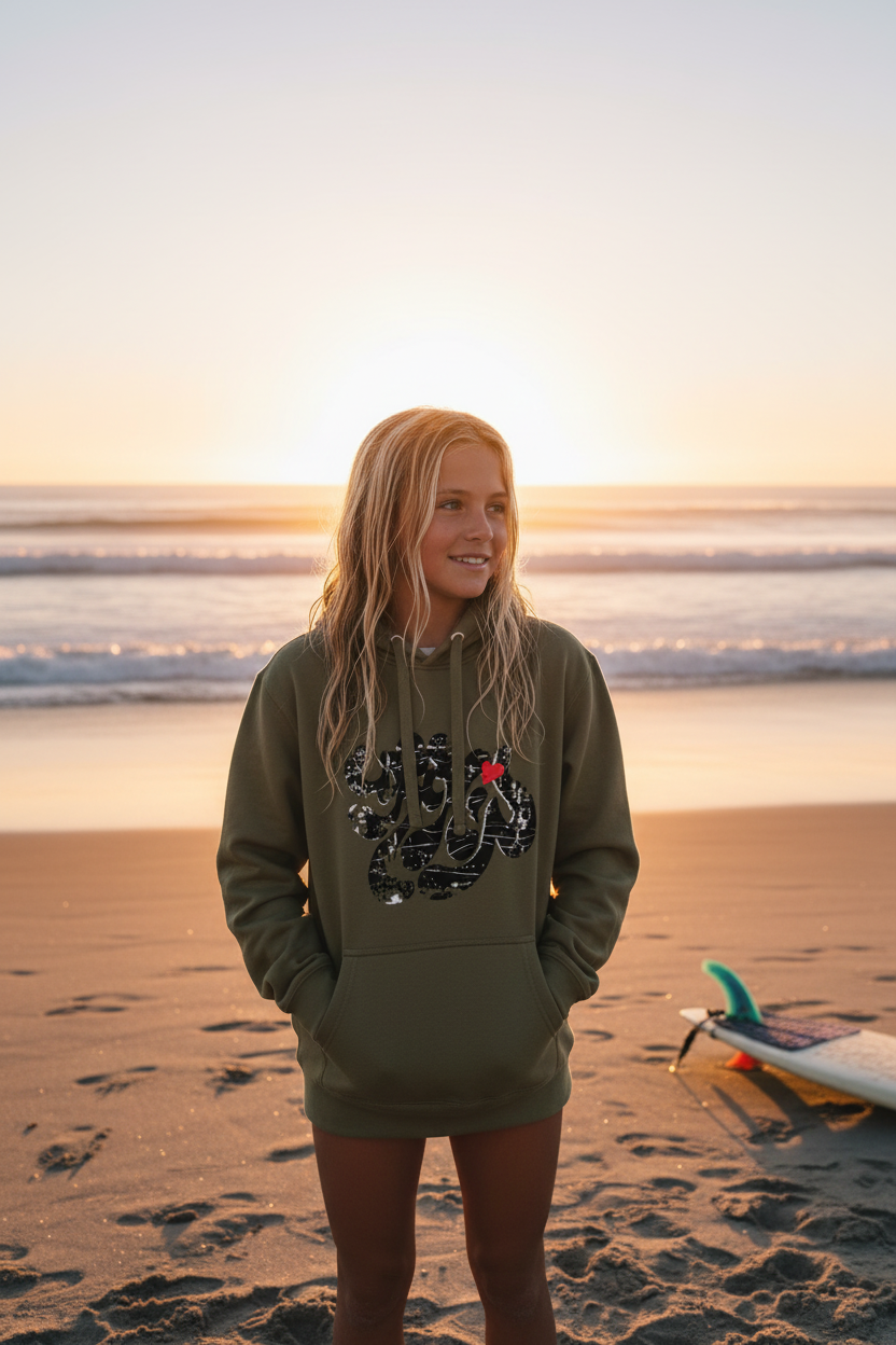 URCHIN 'SOFT URCHIN' BLACK LOGO Unisex Hoodie. Choice of Colours.