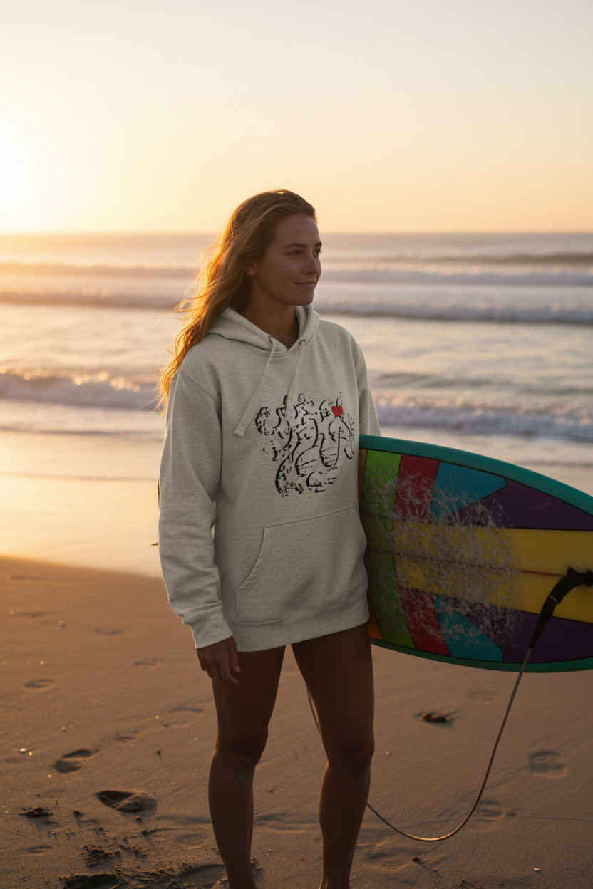 URCHIN 'SOFT URCHIN' WHITE LOGO Unisex Hoodie. Choice of Colours.