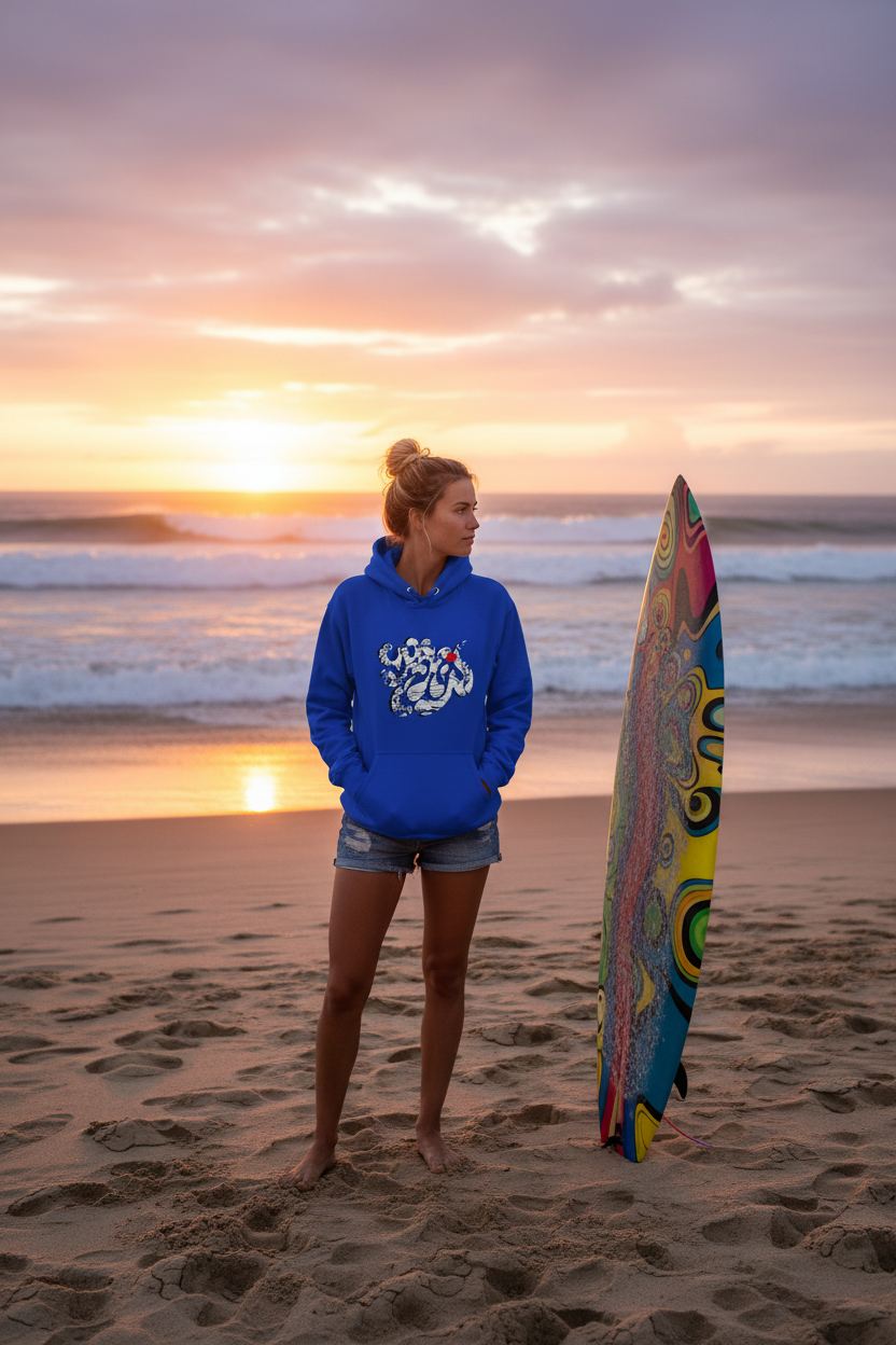 URCHIN 'SOFT URCHIN' WHITE LOGO Unisex Hoodie. Choice of Colours.