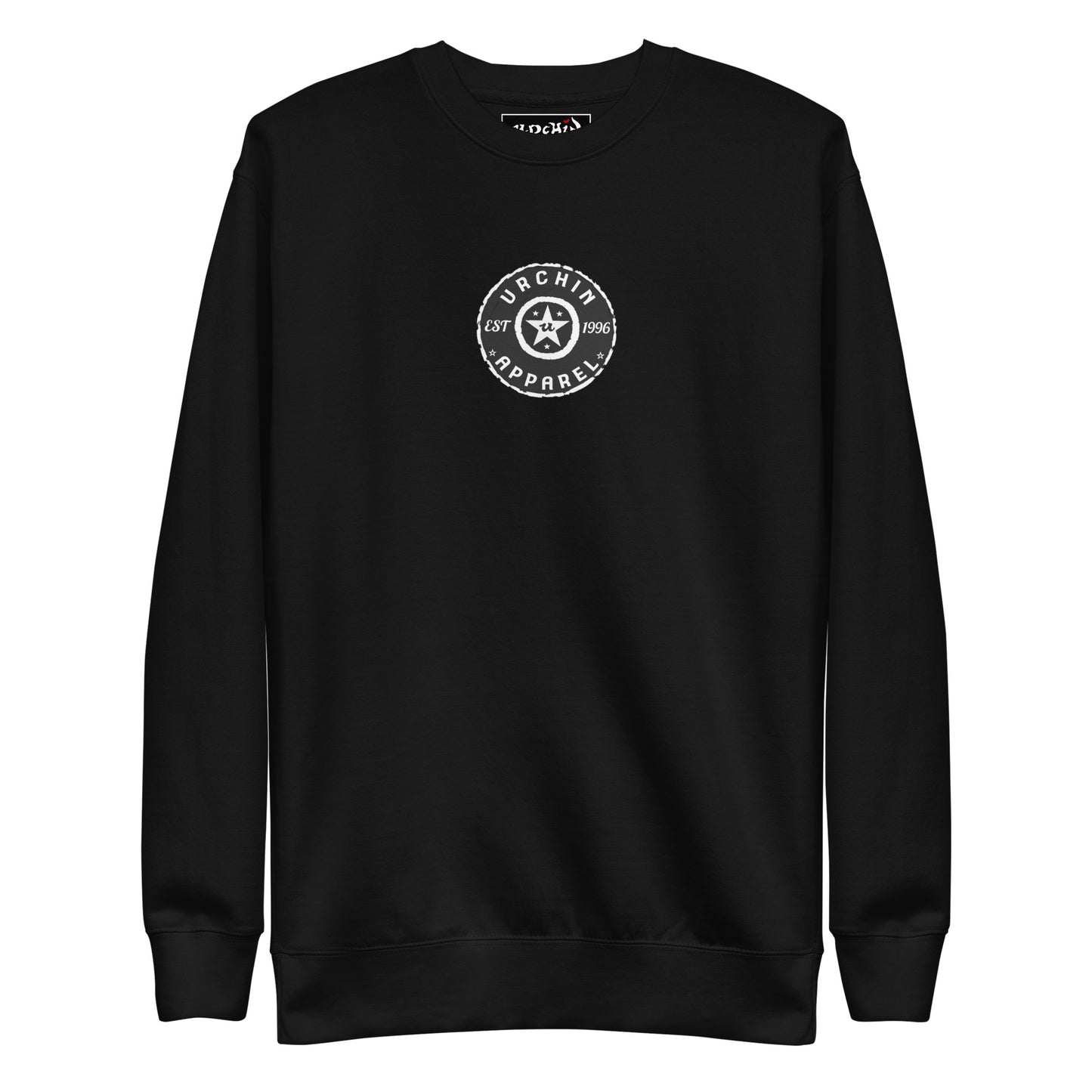 URCHIN Clothes - 'Urchin Apparel U Star' B &W Logo. Choice of Dark Colours. Unisex Premium Sweatshirt