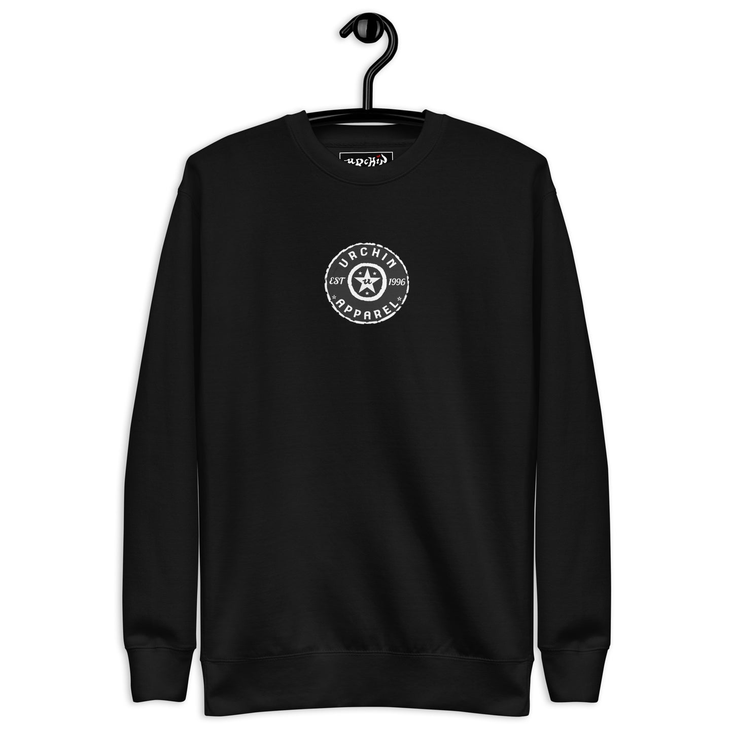 URCHIN Clothes - 'Urchin Apparel U Star' B &W Logo. Choice of Dark Colours. Unisex Premium Sweatshirt