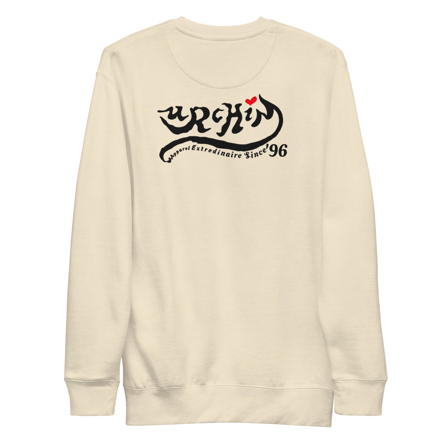 URCHIN Clothes - 'Urchin Apparel U Star' B & W Logo. Choice of Light Colours. Unisex Premium Sweatshirt