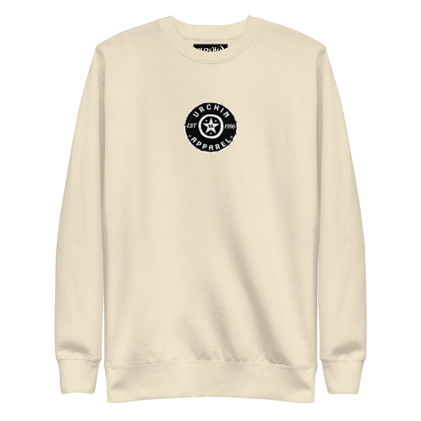 URCHIN Clothes - 'Urchin Apparel U Star' B & W Logo. Choice of Light Colours. Unisex Premium Sweatshirt